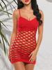New Fashion Women'S Underwear Red Color Bodycon Dress Ladies Erotic Perspective Mesh Short Skirt Night Club Party Wear