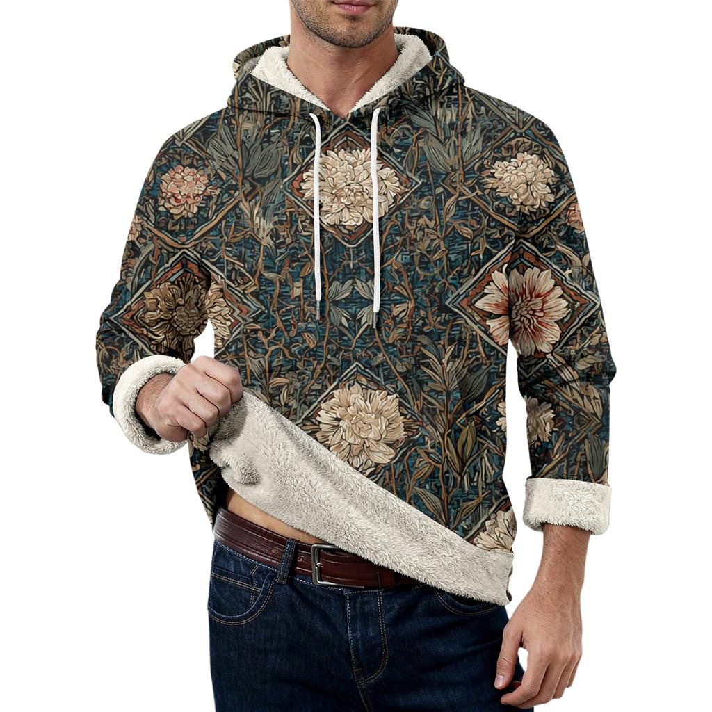 Men's Casual Long-Sleeve Fleece Hoodie With Pockets