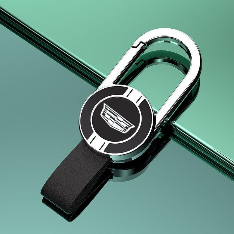 

For Cadillac ATS BLS CT5 CT6 CTS ESCALADE SLR SLS SRX STS XLR XT4 XT5 XTS Leather Alloy Car Keychain Creative Key Ring Holder