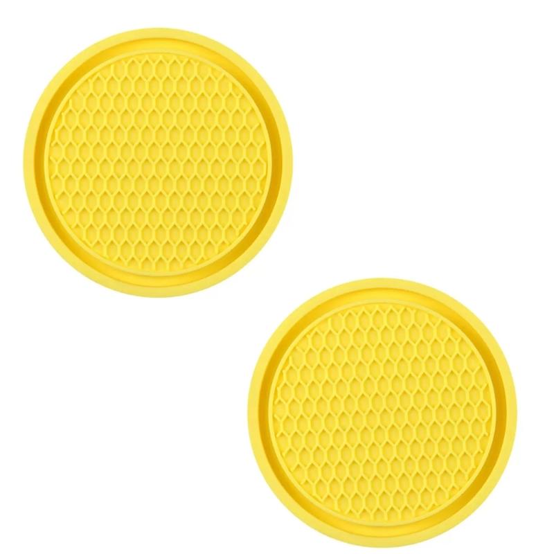 Set of 2 Thickened PVC Automotive Drink Mats Cup Holders Coasters Pads For Secure Placement Of Beverages In Moving Car