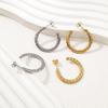 18K Gold-Plated European Titanium Twist Earrings: Fashionable, Versatile, Light Luxury Design