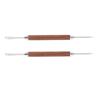 2PCS Coffee Art Pen Wooden Handle Stainless Steel Coffee Fancy Stitch Needle for DIY Decorating
