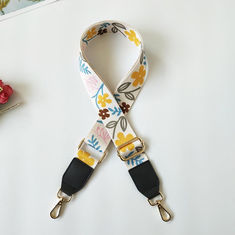 New Luggage Wide Shoulder Strap Fashion Messenger Bag Strap Ethnic Style Contrasting Bag Accessories Versatile Women's Bag Strap