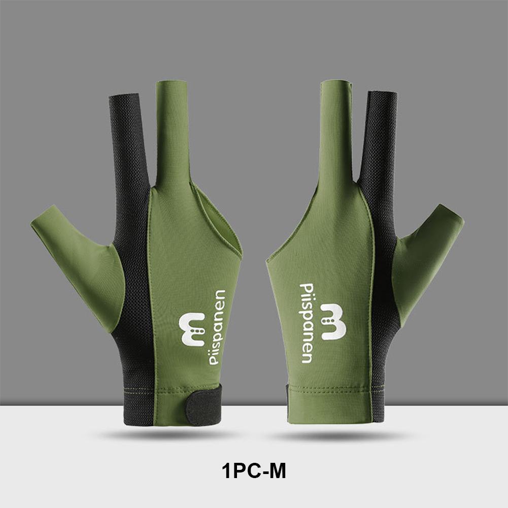 1PC Three-Finger Billiard Gloves Stitching Design Breathable Non-Slip Self-Adhesive Cloth Fixed Gloves Billiard Supplies