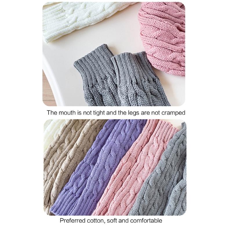 Fashion Knit Leg Warmers for Little Girls Slouchy Socks for Dress Toddler Winter Cable Knit Socks Thicken Warm Leggings