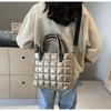 Internet Celebrity Cotton Quilted Padded Women's Handbags Nylon Solid Color Grid Female Shoulder Crossbody Bags Large Capacity Ladies Tote Bag Satchel