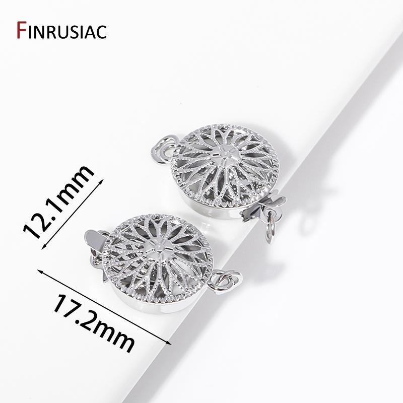 14K Gold Plated Brass Multi Strand Layering Clasps Flower Bracelet Necklace Connector Clasps For DIY Jewelry Making Accessories