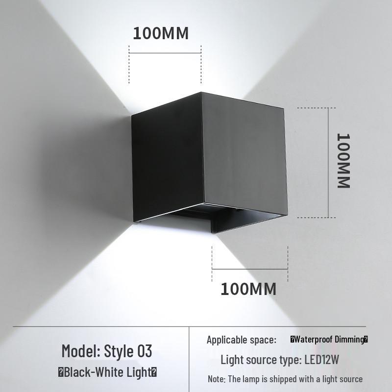 Waterproof LED Outdoor Double Head Wall Light, Super Bright for Villas, Courtyards, and Balconies.