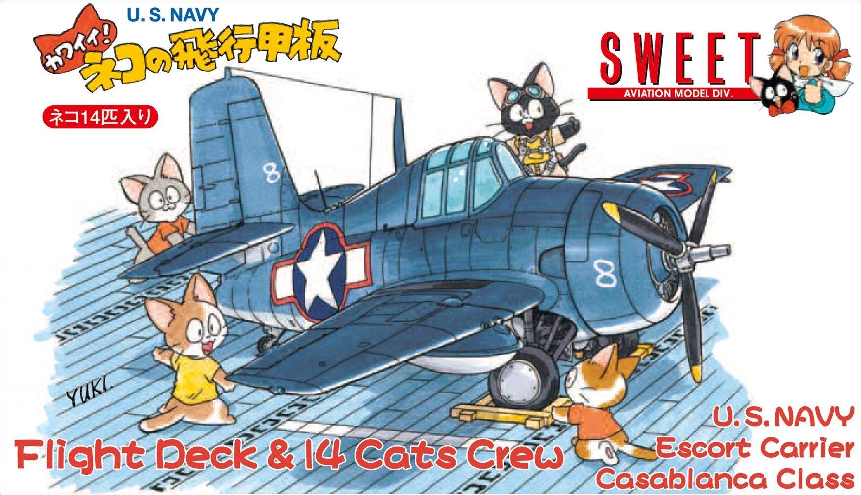 

Sweet Airplane Cat Flight Deck Includes 14 Plastic Model Kit 14138 1/144 Series Cute! (U.S. Navy) - Cats, синий