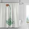 Minimalist Plant Shower Curtain, Modern Bathroom Toilet Decoration Privacy Curtain 180x180cm Waterproof Shower Curtain