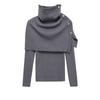 Za New Fall Women's Clothing 2025 Fashion Wind Fashion Two Pieces Metal Buckle Long Sleeves Knitwear Uwg950209