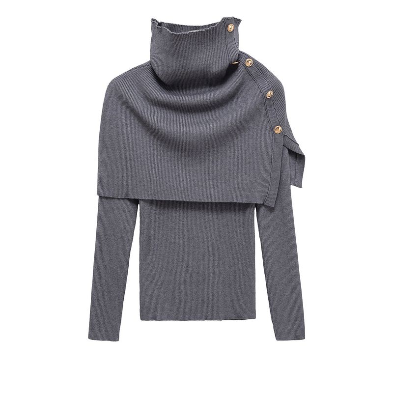 Za New Fall Women's Clothing 2025 Fashion Wind Fashion Two Pieces Metal Buckle Long Sleeves Knitwear Uwg950209