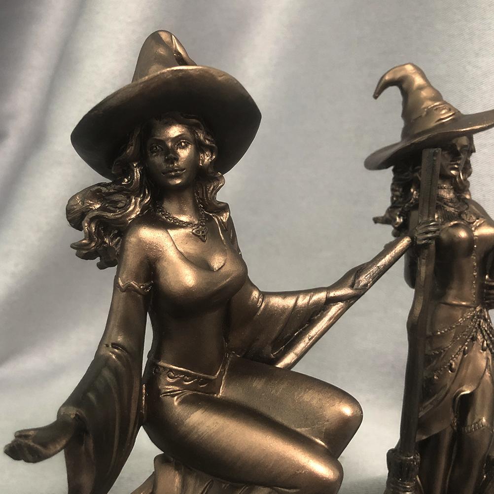 (ZH) Witch Wizard Resin Ornament, Home Decor, Witch Statue B (with Video)