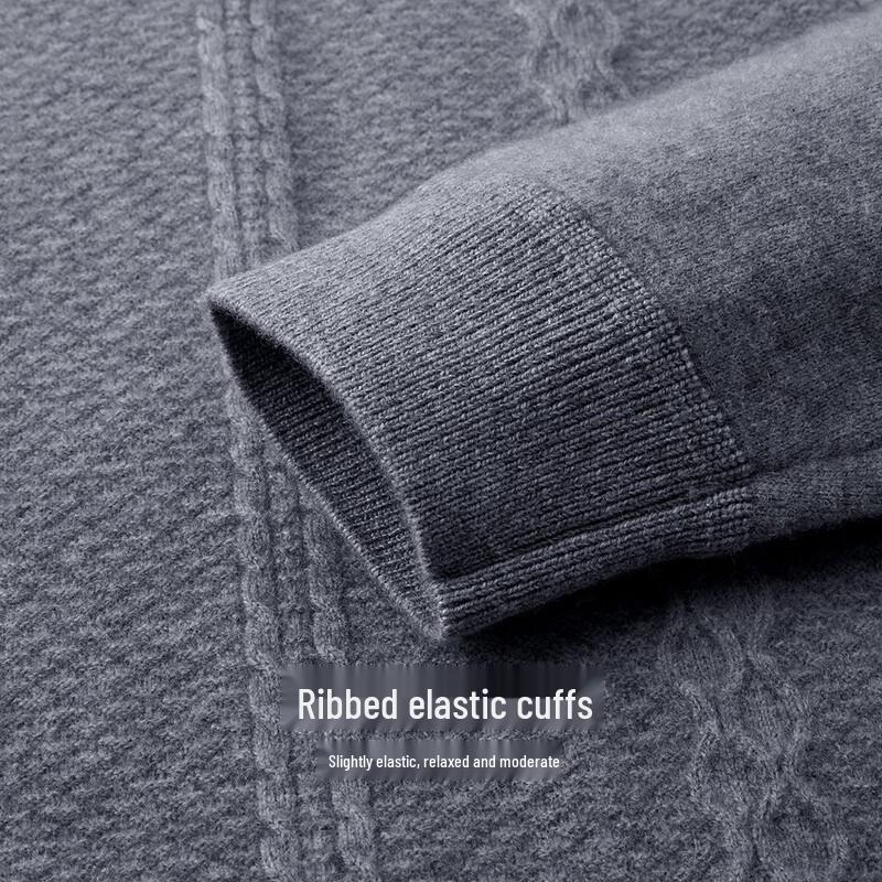 Shanshan Men's Thick Cashmere Blend Round Neck Pullover Sweater