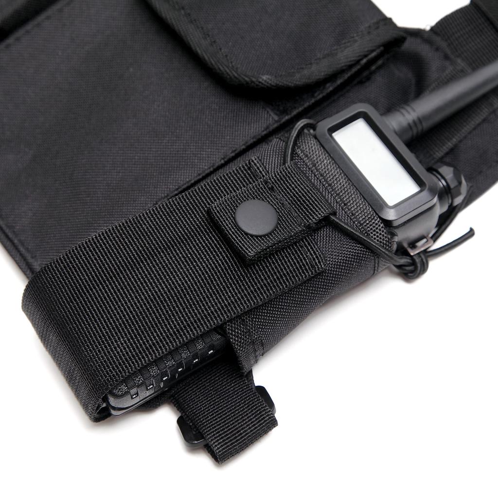 Radio Shoulder Holster Nylon Radio Chest Pack Pouch Shoulder Bag for Factory Security