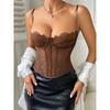 Sexy Sexy Gathered Corset Eyelash Lace Lace Perspective Pure Desire Sling Corset Sling Tops