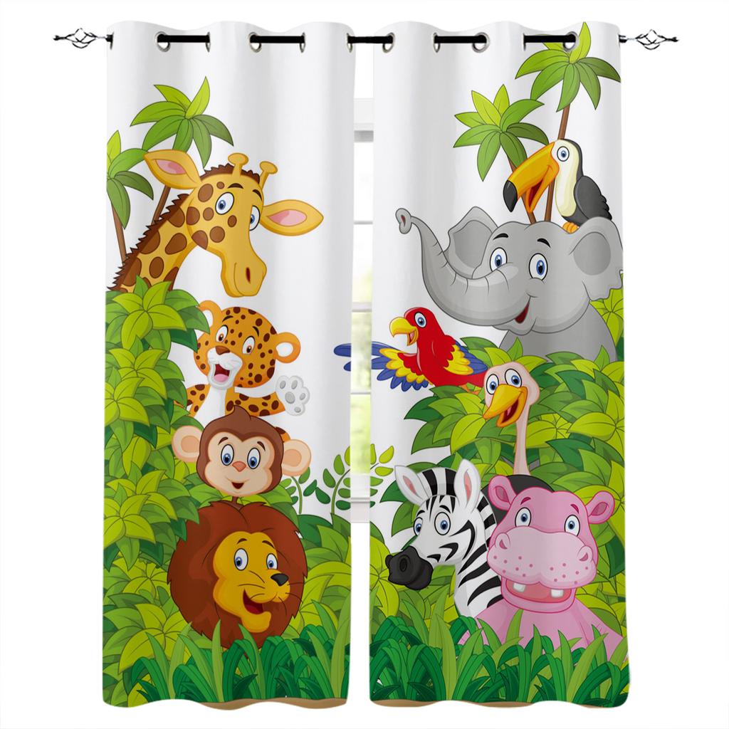 Cute Cartoon Dinosaur Curtains For Window Treatment Drapes Window Curtains For Living Room Bedroom Blinds Kids Room Home Decor