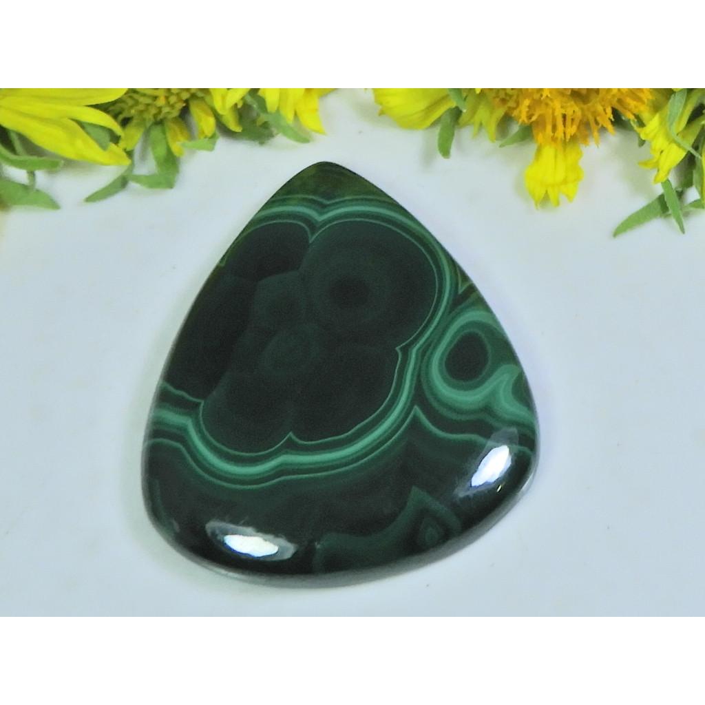 AA++ Natural Green Malachite Pear Cabochon Loose Gemstone 32X38X05MM 82Cts. D-03