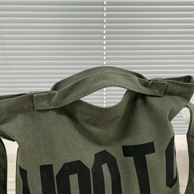 Youth Large Capacity Crossbody Bag, Letter Solid Color Shoulder Bag, Large Capacity Tote Bag, Student School Bag