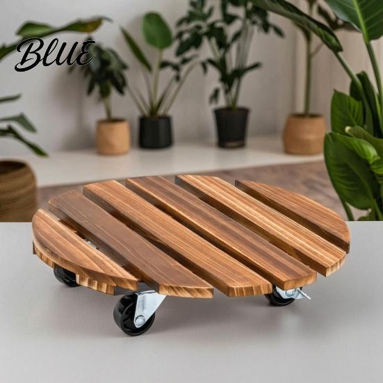 Stable Plant Dolly for Farm Round Wood Caddy with Wheels Heavy Duty Rolling Stand Stoneware Vat Mover Lawn Casters Movable Flower Pot Indoor Outdoor