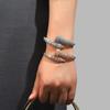 New High-end Super Flash Zircon Nail Bracelet Round Open Bracelet Couple Hand Jewelry