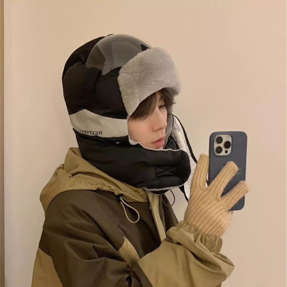 

Плюшевая зимняя защитная шапка для ушей, хлопковые шапки с маской, теплая зимняя велосипедная шапка