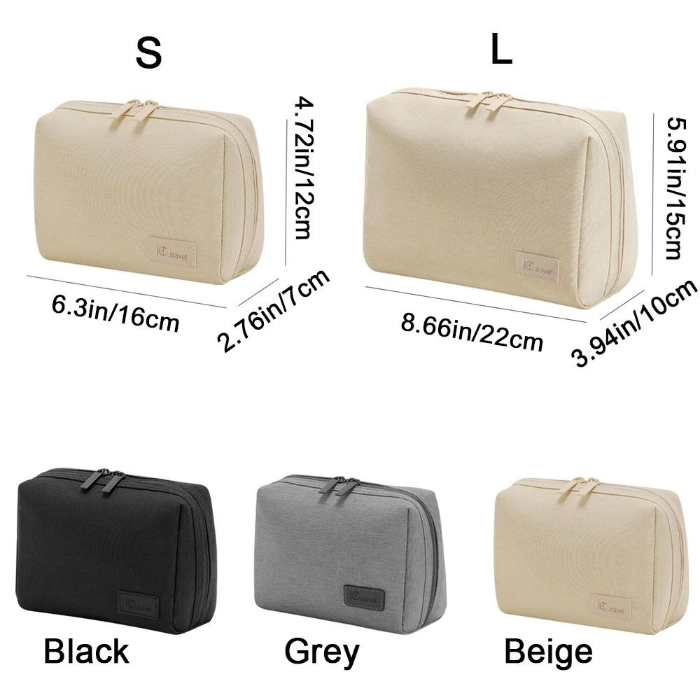 Solid Color Cosmetic Storage Bag Waterproof Toiletry Wash Bag Zipper Makeup Bag  Girls