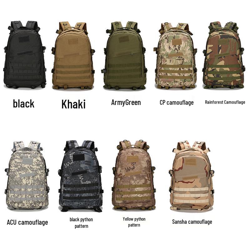 Vattentät 40L Kamouflage Taktisk Ryggsäck: Slitstark, Dubbla axelremmar, Idealisk för vandring, resor eller bergsklättring.