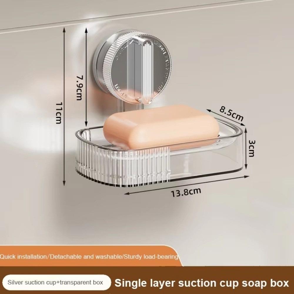 New Suction Cup Soap Box Wall Mounted NO-Drilling Soap Dish Holder Removable Soap Storage Rack For Bathroom Shower