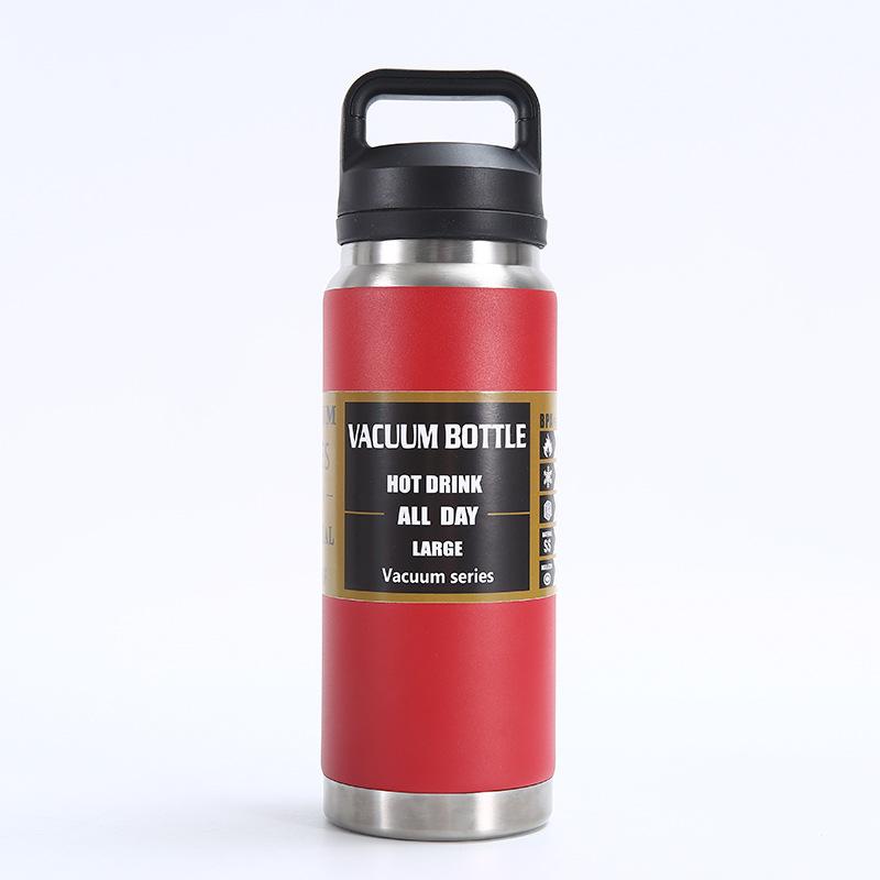 Isolierte 304 Edelstahl Wasserflaschen Doppelwandig isoliertes Wasser Weithals Tragbar für Sport Büro & Outdoor Radfahren