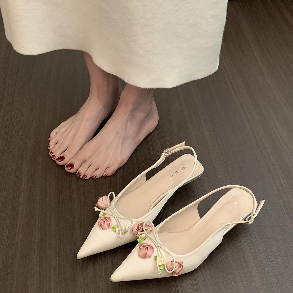 French Fairy High Heels Bag Head Sandals Women's Shoes 2025 New Summer with Skirt New Chinese Pointed Single Shoes