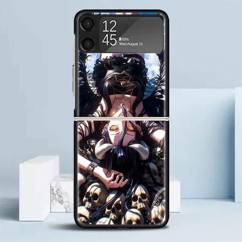 Albedo Overlord Anime Phone Case For Samsung Galaxy Z Flip7 Flip6 5G Flip5 Flip4 Flip3 ZFlip 7 6 3 4 5 Shockproof Back Cover Gal