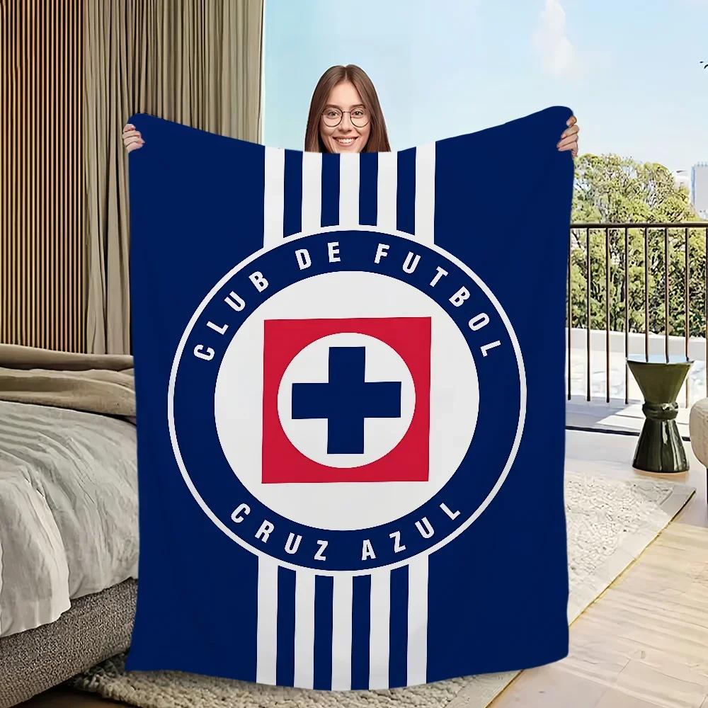 C-Cruz Azul F-Fútbol Club Fußballdecke Decke für Couch Sofa Reisen Zuhause Wandern Picknick Bett Bettwäsche Flanelldecke Geschenk