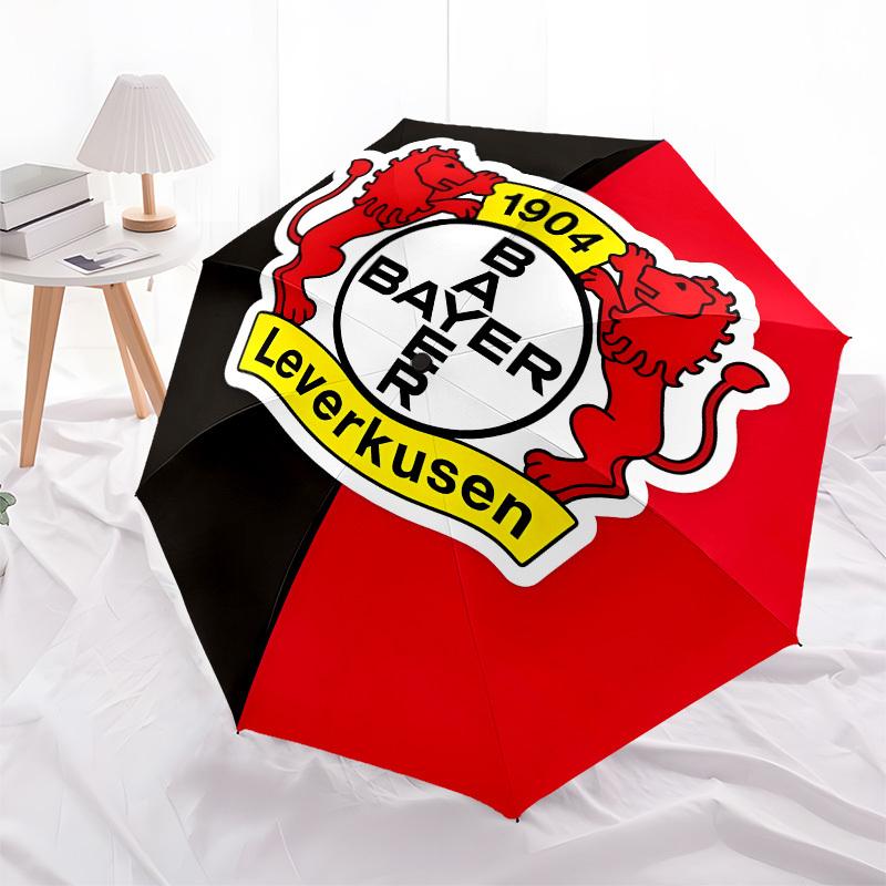 Bayer Leverkusen, Football Club Automatic Opening and Closing, 8 Rib Structure Portable Umbrella, Suitable for Men and Women In All Seasons