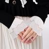 Womens Detachable Fairy Wrist Ruffle Cuffs White Flared False Sleeves For Sweater Dress Clothing Accessories