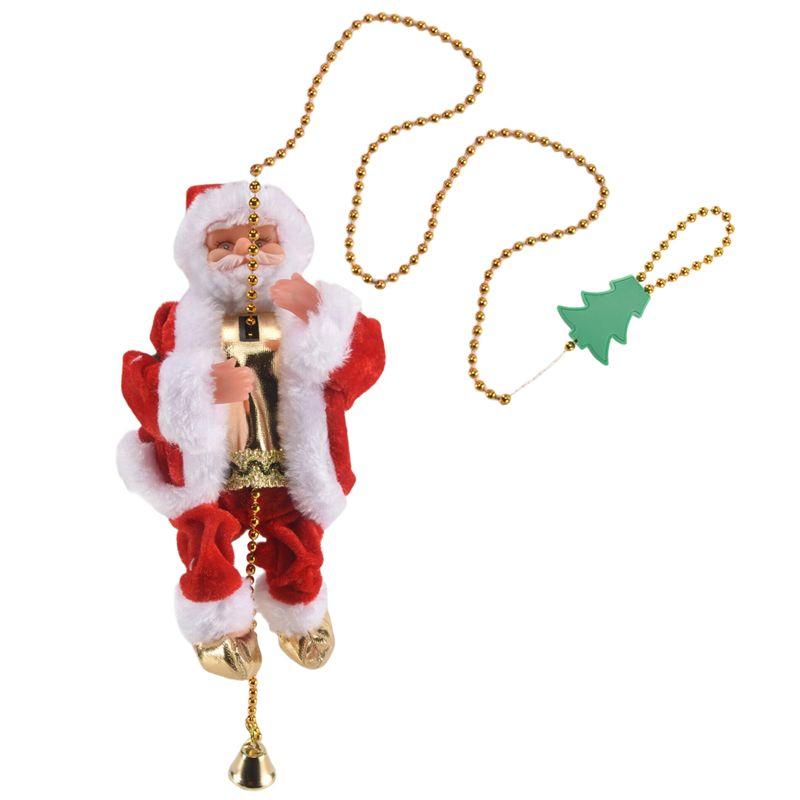 ABIY Happy New Christmas Decorations Santa Claus Automatic Climbing On Rope For Home Indoor Shop Xmas Gift Wall Window