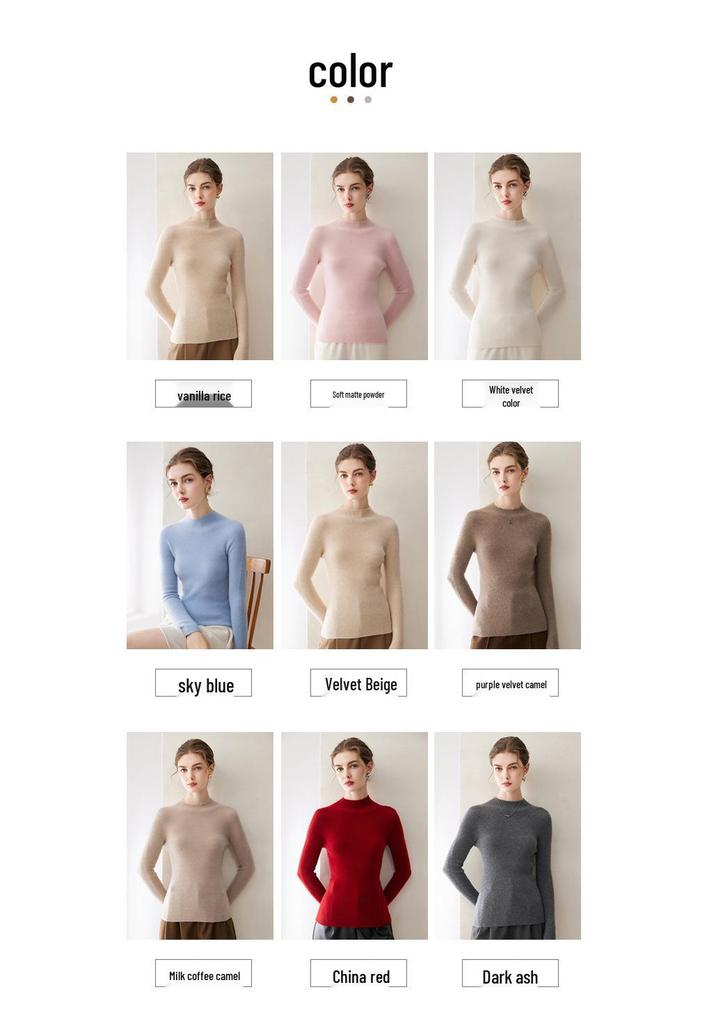Le Kasha Women's 100% Cashmere Slim Fit Warm Knit Top