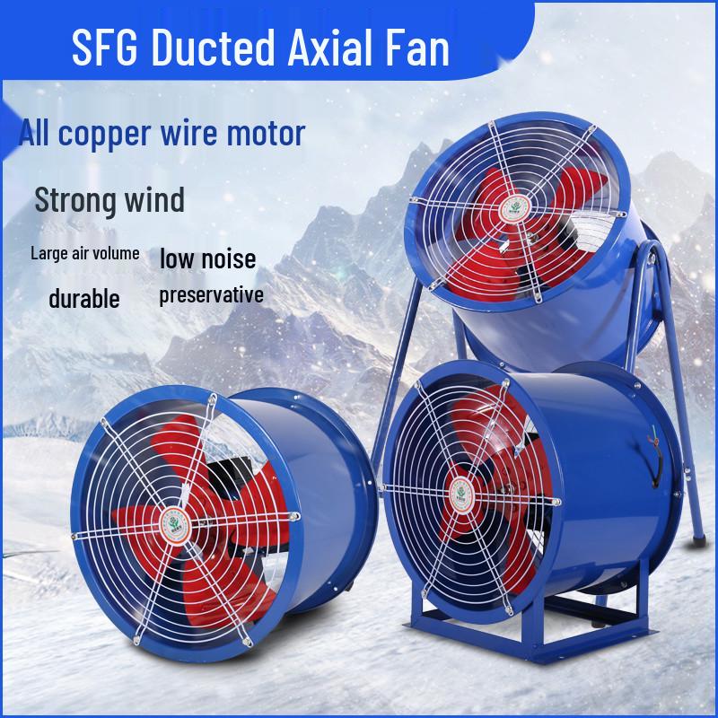 SF 220V High Power Axial Ventilation Fan for Industrial and Kitchen Exhaust - Model 3E18 Duct Type 200-2P High-Speed, 220V Copper