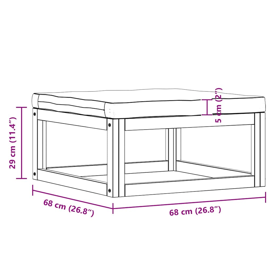 3 Piece Garden Lounge Set with Cushions Solid Acacia Wood