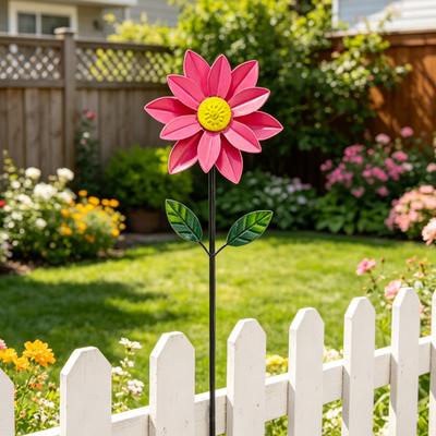 Sunflower Windmill Garden Stake Ornaments Outdoor Metal Wind Spinner Garden Patio Decoration for Garden Yard Patio Decor