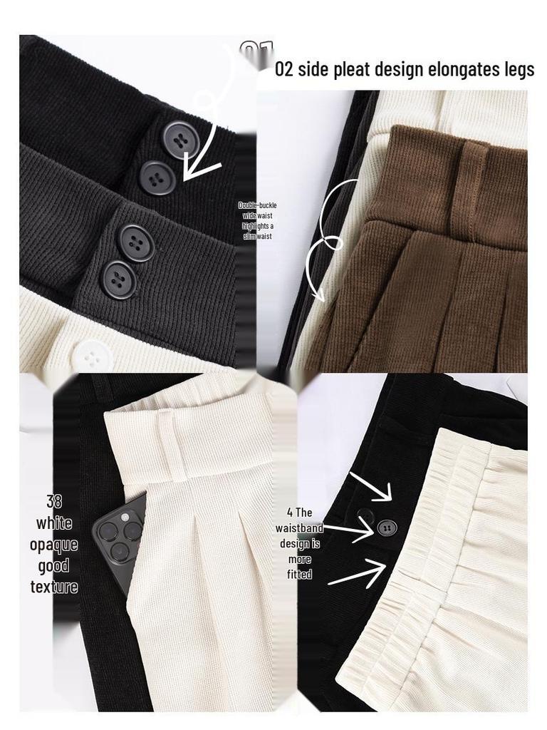 Dámské žinylkové kalhoty s vysokým pasem a rovnými nohavicemi - Kolekce jaro/podzim 2025, Pokročilý střih, Petite střih, Od úzkých po široké nohavice.