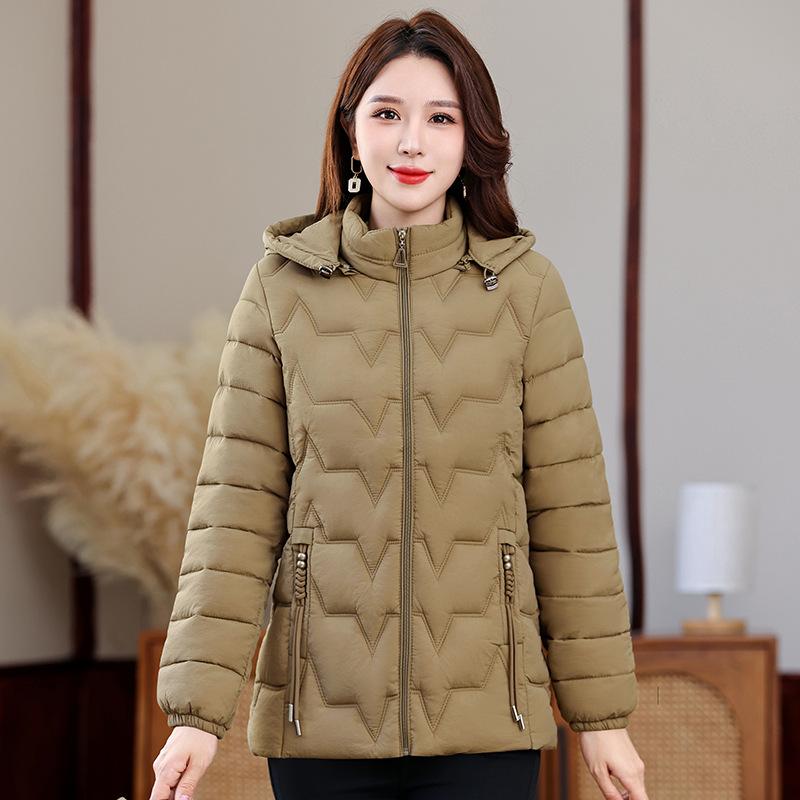 Winter down cotton jacket women's short 2025 new light cotton jacket slimming padded jacket fashion hooded jacket