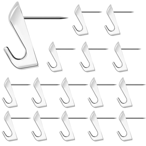 Athvcht Wall Hooks, Pin Hooks, 16-Piece Set, Non-Damaging, Suitable for Rentals, Drywall, Metal Hooks, Nail-Free, Up To 5kg Weight Capacity, Includes