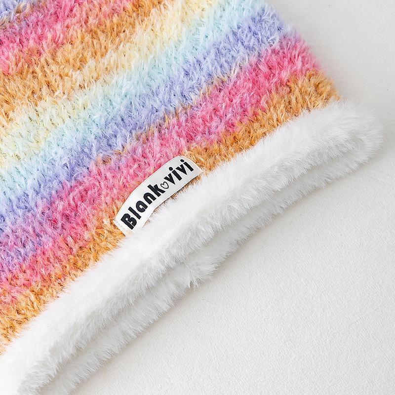 New Loose Dandy Hat Lazy Style Gradient Beanie Hat Fashion Winter Hats For Women Streetwear Multicolour Warm Hats For Girl