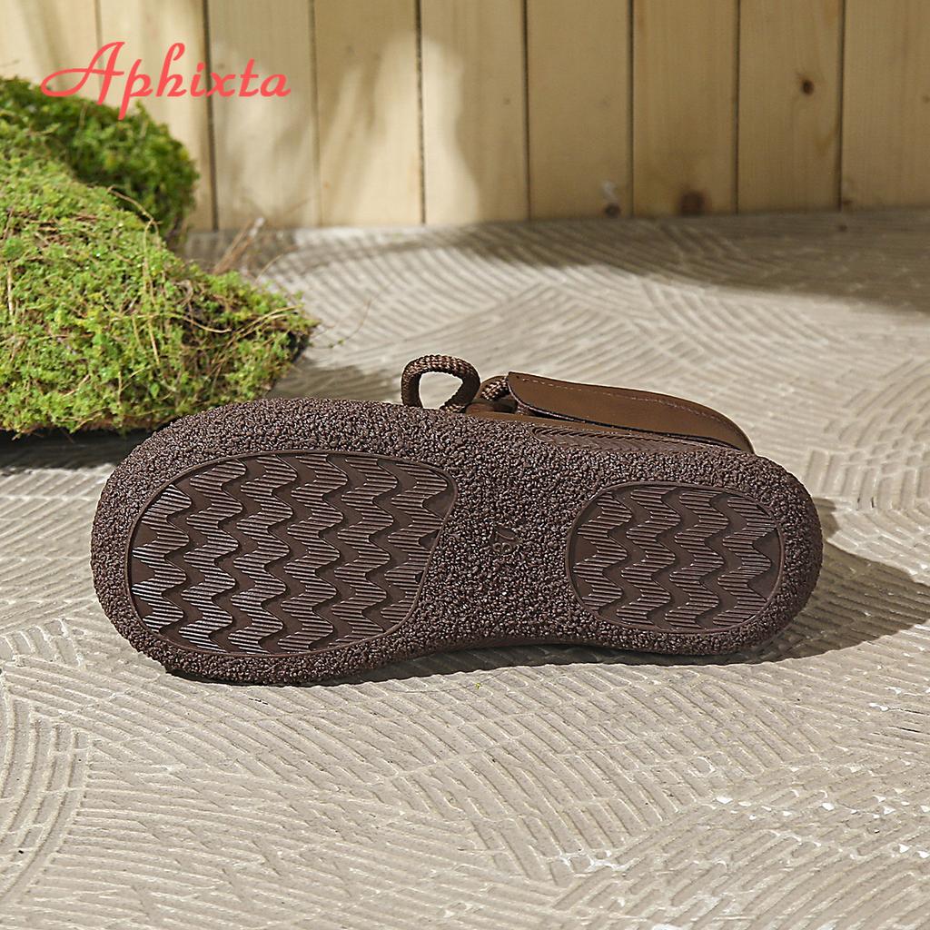 Fashion Aphixta Coffee Ankle Boots For Women Lace Up Chunky Heel Modern Short Boot Casual Woman Ankle Boots Woman Booties