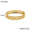 CARLIDANA Fashion Jewelry New Style Zircon Clip Bangle Gold Plated Women C-Shaped Opening Stainless Steel Non-Fading Bracelet