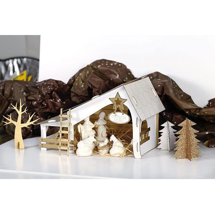 Pre-cut Cardboard Nativity Scene To Build Yourself 29 X 19 X 14 Cm