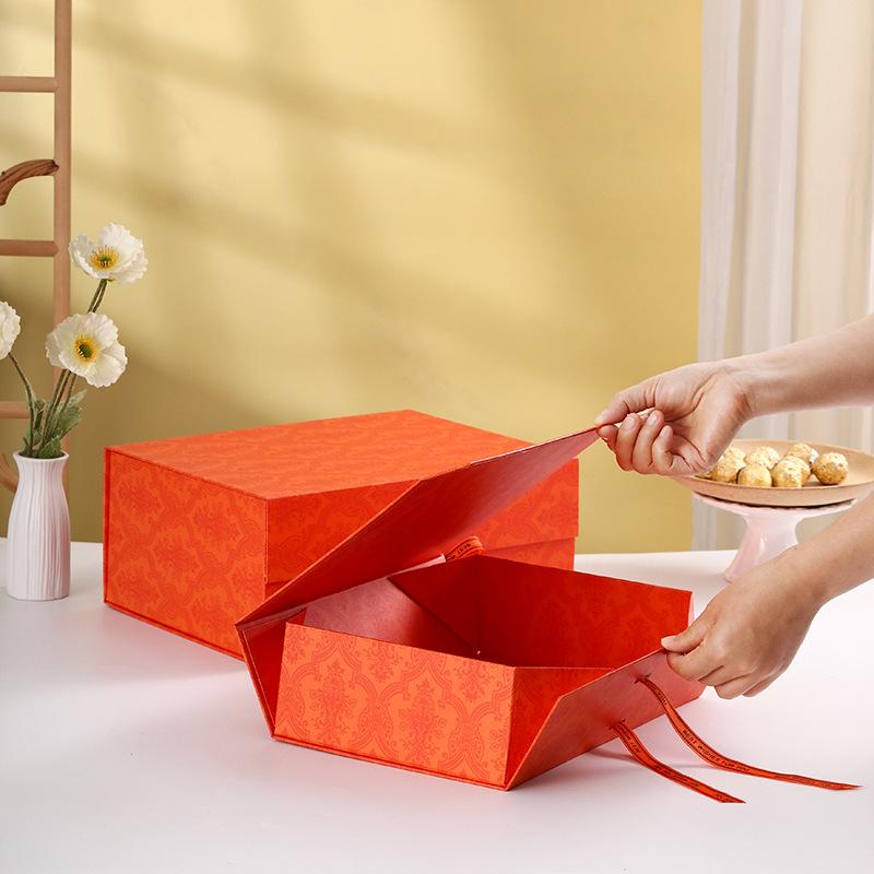 In-Stock Large Red Lid Christmas Gift Box Set with Tote Bag