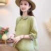 Womens Linen Cotton Embroidered Blouse Casual Peter Pan Collar Frog Button 3/4 Sleeve Top