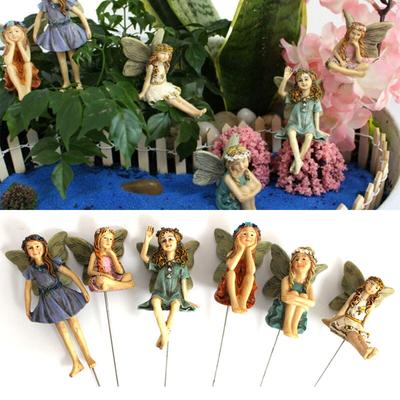 6PCS Feengarten Miniatur Feen Figuren Zubehör Garten Hof Dekor